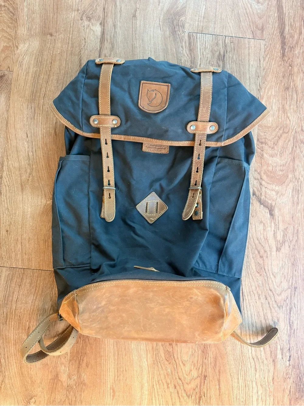 Fjallraven Rucksack No. 21 Large Black G-1000 Leather Backpack